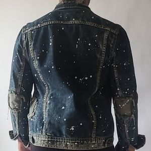 Calvin Klein paint stain designer denim jacket